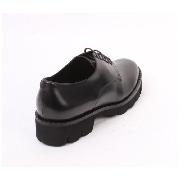 Luca Grossi 038a Black Leather Platform Lace-Up Loafers Shoes - Picture 4 of 8